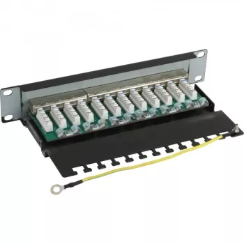InLine Patch Panel 10 polegadas Cat.6 12 portas 1U preto RAL9005