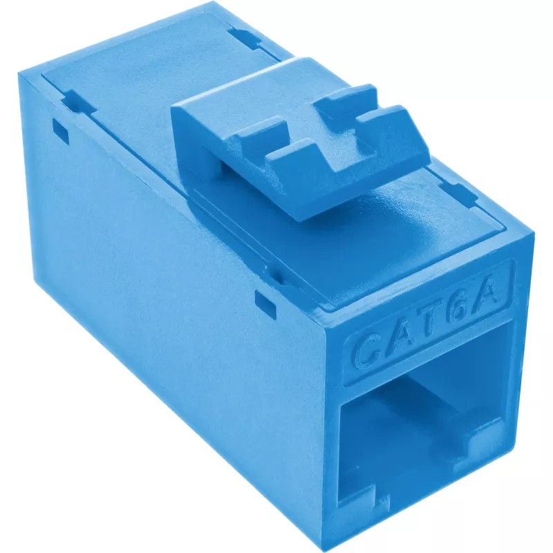 InLine Conector fêmea RJ45 Keystone, não blindado, Cat.6A, pack de 8, azul
