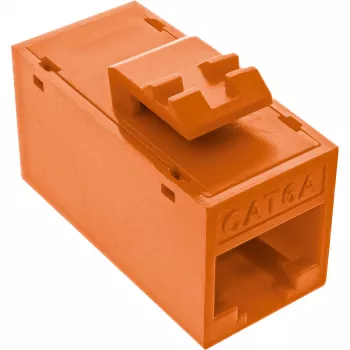 InLine Conector fêmea/acoplador RJ45 Keystone, não blindado, Cat.6A, pack de 8, laranja