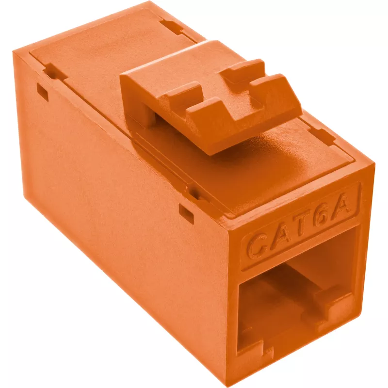 InLine Conector fêmea/acoplador RJ45 Keystone, não blindado, Cat.6A, pack de 8, laranja