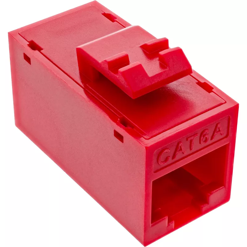 InLine Conector fêmea RJ45 Keystone, não blindado, Cat.6A, pack de 8, vermelho