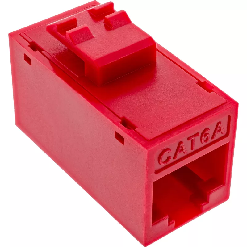 InLine Conector fêmea RJ45 Keystone, não blindado, Cat.6A, pack de 8, vermelho
