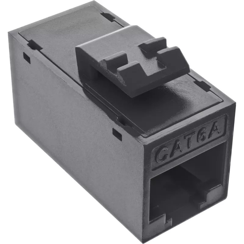 InLine Conector fêmea RJ45 Keystone, não blindado, Cat.6A, pack de 8, preto