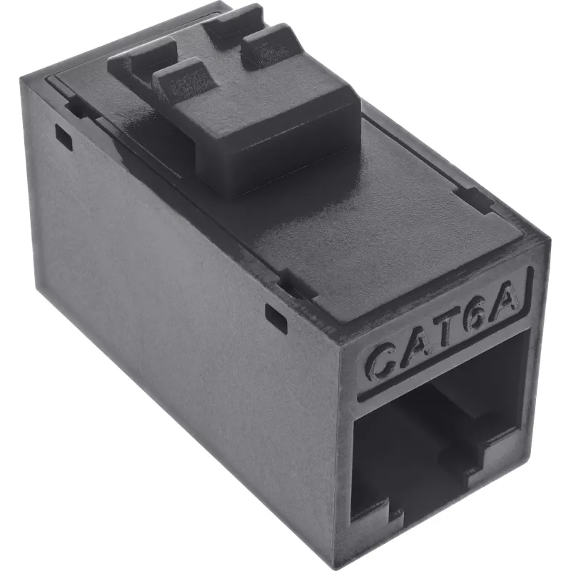 InLine Conector fêmea RJ45 Keystone, não blindado, Cat.6A, pack de 8, preto