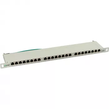 InLine Patch Panel Cat.6 24 portas 19 polegadas 0,5U cinzento-claro RAL7035