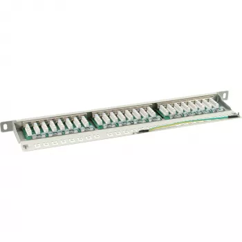 InLine Patch Panel Cat.6 24 portas 19 polegadas 0,5U cinzento-claro RAL7035