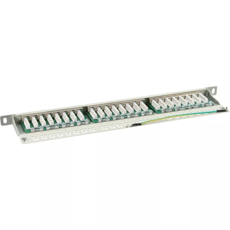 InLine Patch Panel Cat.6 24 portas 19 polegadas 0,5U cinzento-claro RAL7035