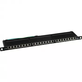 Patch panel Cat.6 InLine 76224B 24 portas 19 polegadas 0,5HE preto RAL9005