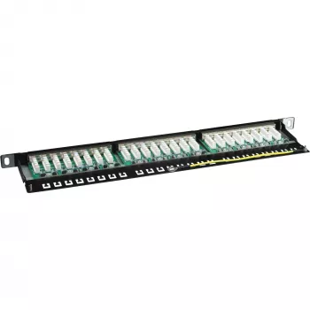Patch panel Cat.6 InLine 76224B 24 portas 19 polegadas 0,5HE preto RAL9005