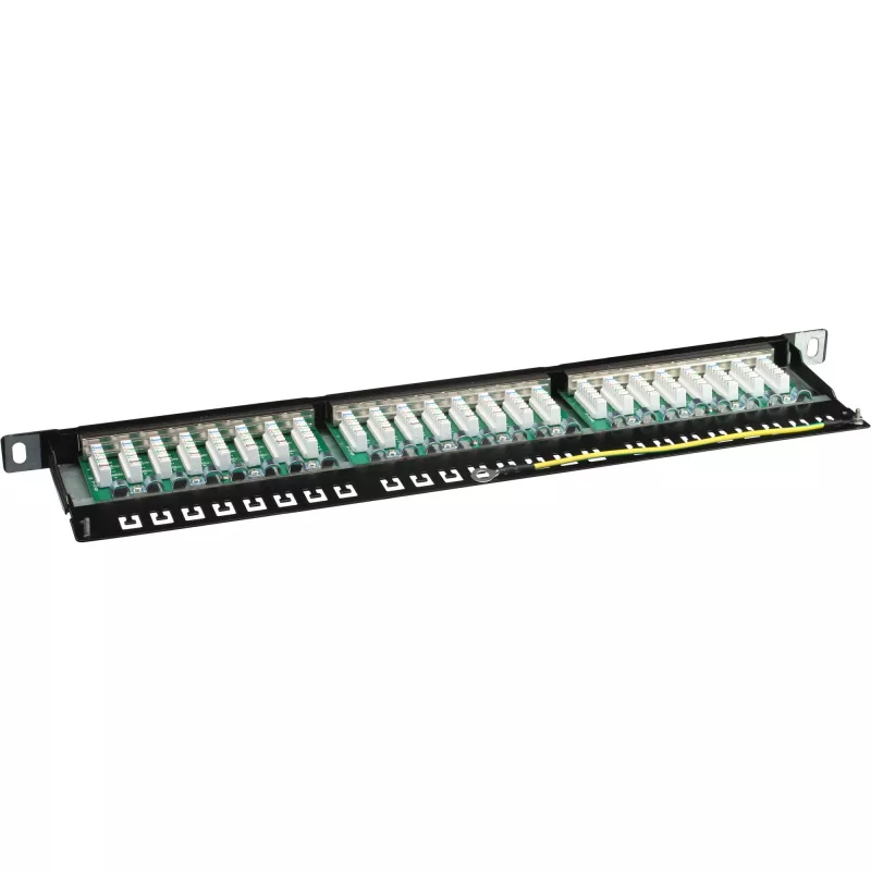 Patch panel Cat.6 InLine 76224B 24 portas 19 polegadas 0,5HE preto RAL9005