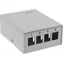 InLine Caixa de ponto de consolidação de secretária 4x Keystone RJ45, metal, RAL7035