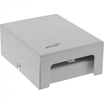 InLine Caixa de ponto de consolidação de secretária 4x Keystone RJ45, metal, RAL7035