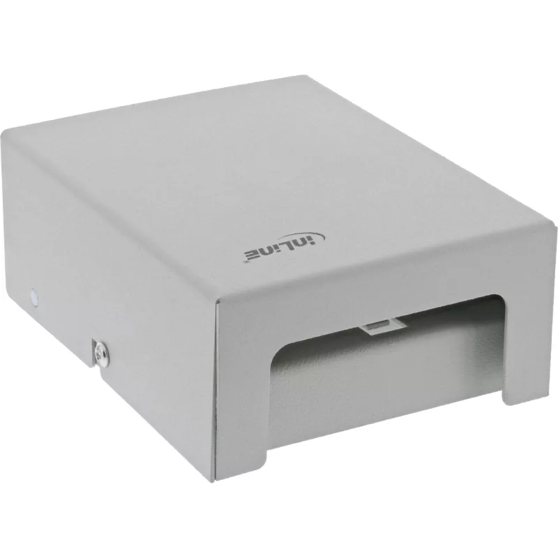 InLine Caixa de ponto de consolidação de secretária 4x Keystone RJ45, metal, RAL7035