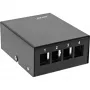 InLine Caixa de ponto de consolidação de secretária 4x Keystone RJ45, metal, preto RAL9005
