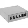 InLine Caixa de ponto de consolidação de secretária 6x Keystone RJ45, metal, RAL7035