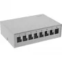 InLine Caixa de ponto de consolidação de secretária 8x Keystone RJ45, metal, RAL7035
