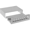 InLine Caixa de ponto de consolidação de secretária 8x Keystone RJ45, metal, RAL7035