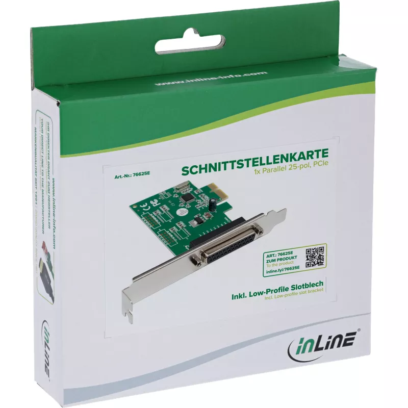 Adaptador paralelo interno InLine 76625E PCIe macho WCH CH382L