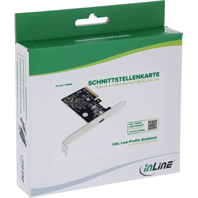 Placa adaptadora USB Type-C interna InLine 76660I PCIe 20 Gbit/s