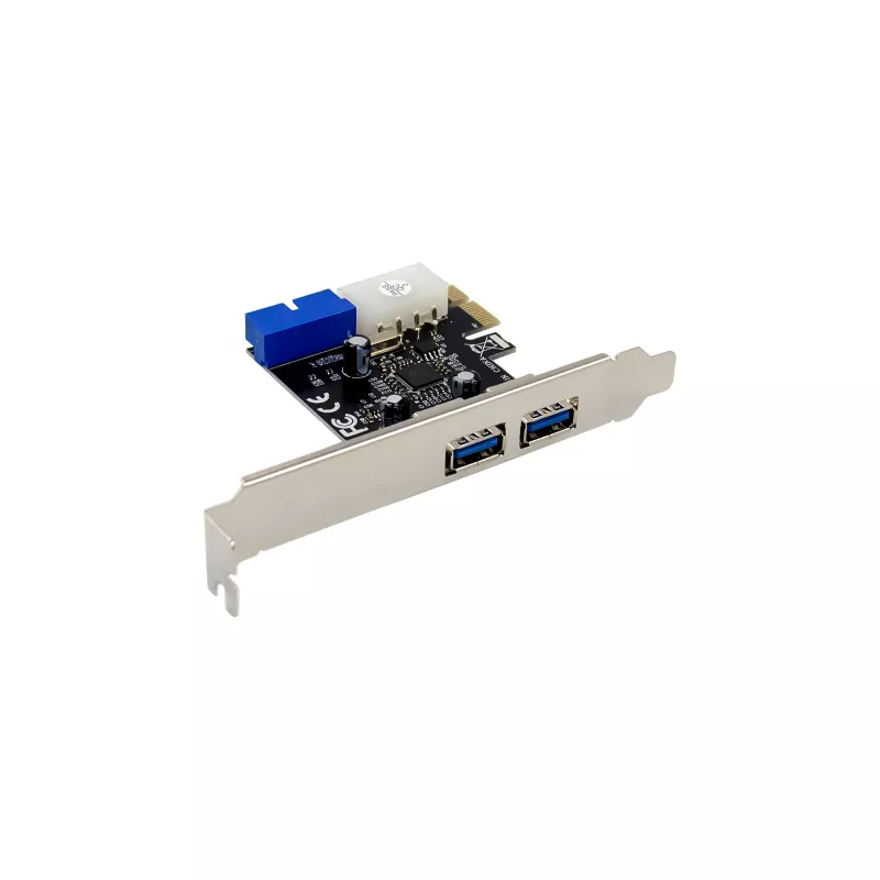 InLine Controlador host USB 3.2 Gen.1 2+2 portas, PCIe, com alimentação SATA + chapa LP
