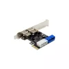 InLine Controlador host USB 3.2 Gen.1 2+2 portas, PCIe, com alimentação SATA + chapa LP