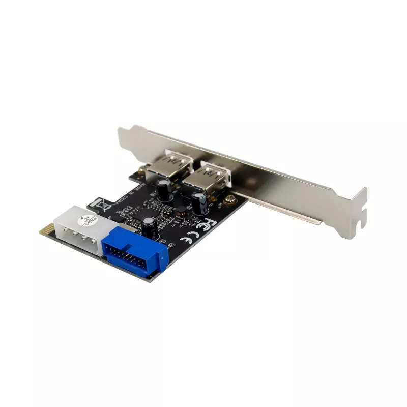 InLine Controlador host USB 3.2 Gen.1 2+2 portas, PCIe, com alimentação SATA + chapa LP