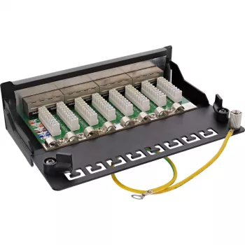 InLine Patch panel Cat.6A montagem em mesa/parede 8 portas preto RAL9005