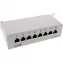 InLine Patch panel Cat.6A montagem em mesa/parede 8 portas cinzento-claro RAL7035