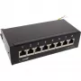 InLine Patch panel Cat.6A montagem em mesa/parede 8 portas preto RAL9005