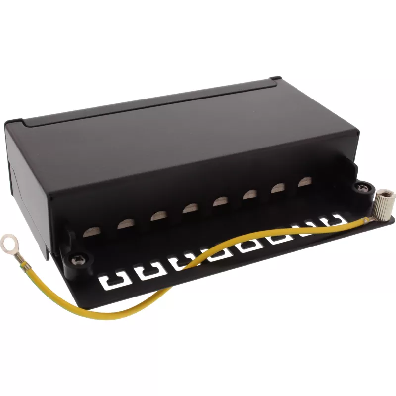 InLine Patch panel Cat.6A montagem em mesa/parede 8 portas preto RAL9005