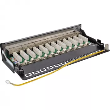 InLine Patch panel Cat.6A montagem em mesa/parede 12 portas preto