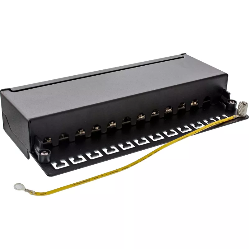 InLine Patch panel Cat.6A montagem em mesa/parede 12 portas preto