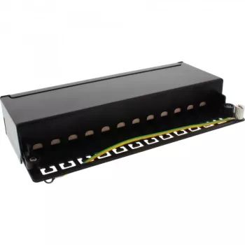 InLine Patch panel Cat.6A montagem em mesa/parede 12 portas preto RAL9005