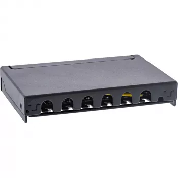 InLine Patch panel Cat.6A 0,5U 6 portas, mesa/parede/calha, preto com proteção contra pó