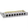Patch panel InLine Cat.6A 0,5HE 8 portas, mesa/parede/calha, cinzento, proteção contra pó