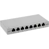 Patch panel InLine Cat.6A 0,5HE 8 portas, montagem em mesa/parede cinzento-claro RAL7035