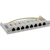 Patch panel InLine Cat.6A 0,5HE 8 portas, montagem em mesa/parede cinzento-claro RAL7035