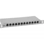 Patch panel InLine 10 polegadas Cat.6A 0,5HE 12 portas, com proteção contra pó, cinzento
