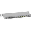 Patch panel InLine 10 polegadas Cat.6A 0,5HE 12 portas, com proteção contra pó, cinzento