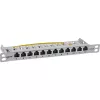 Patch panel InLine 10 polegadas Cat.6A 0,5HE 12 portas, com proteção contra pó, cinzento