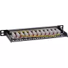 Patch panel InLine 10 polegadas Cat.6A 0,5HE 12 portas, com proteção contra pó, preto