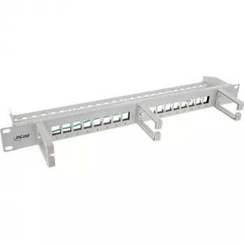 Patch panel InLine 76822A 1U cinzento capacidade de rack 1U