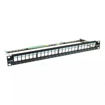 Blank Patch Panel InLine 76824B 19 polegadas Cat.6A 24 portas 1U preto