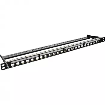 Patch panel cego 19 polegadas InLine 76824C 24 portas para Keystones RJ45 0,5U preto