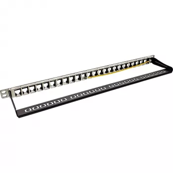 Patch panel cego 19 polegadas InLine 76824C 24 portas para Keystones RJ45 0,5U preto