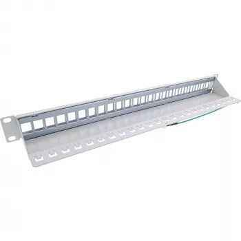 InLine Blank Patch Panel 19 polegadas 24 portas 1U cinzento-claro montagem em rack