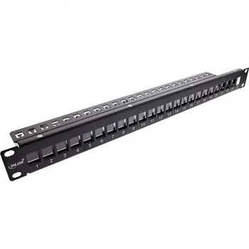InLine Blank Patch Panel 19 polegadas 24 portas 1U preto