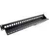 InLine Blank Patch Panel 19 polegadas 24 portas 1U preto