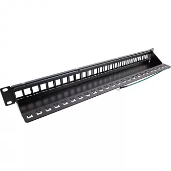 InLine Blank Patch Panel 19 polegadas 24 portas 1U preto