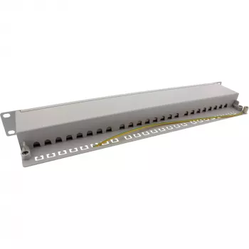 InLine Patch panel 19 polegadas Cat.6A 24 portas 1U cinzento-claro RAL7035